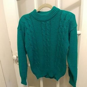 OHI - vintage emerald green cable sweater